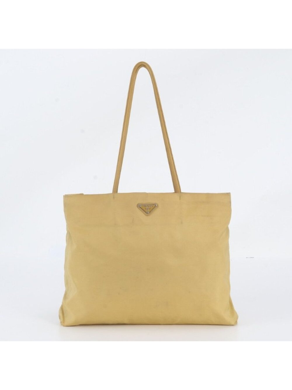 Prada White Tag Tessuto Nylon Triangle Logo Tote